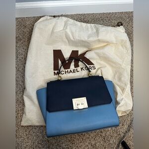Michael Kors Tina Medium Navy Satchel with dust bag NWOT